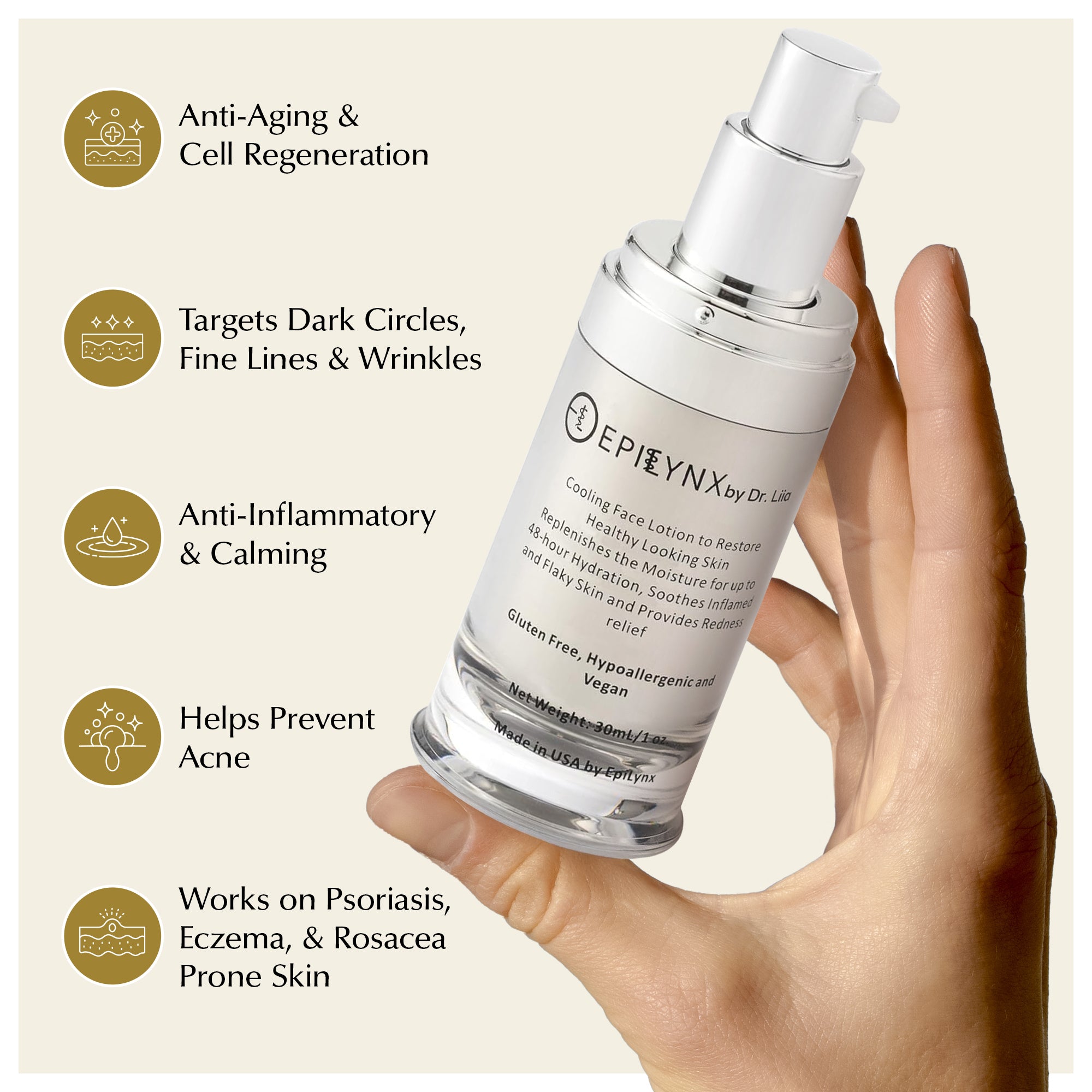 Lightweight Face Moisturizer for Sensitive & Dry Skin – Calming & Hydrating